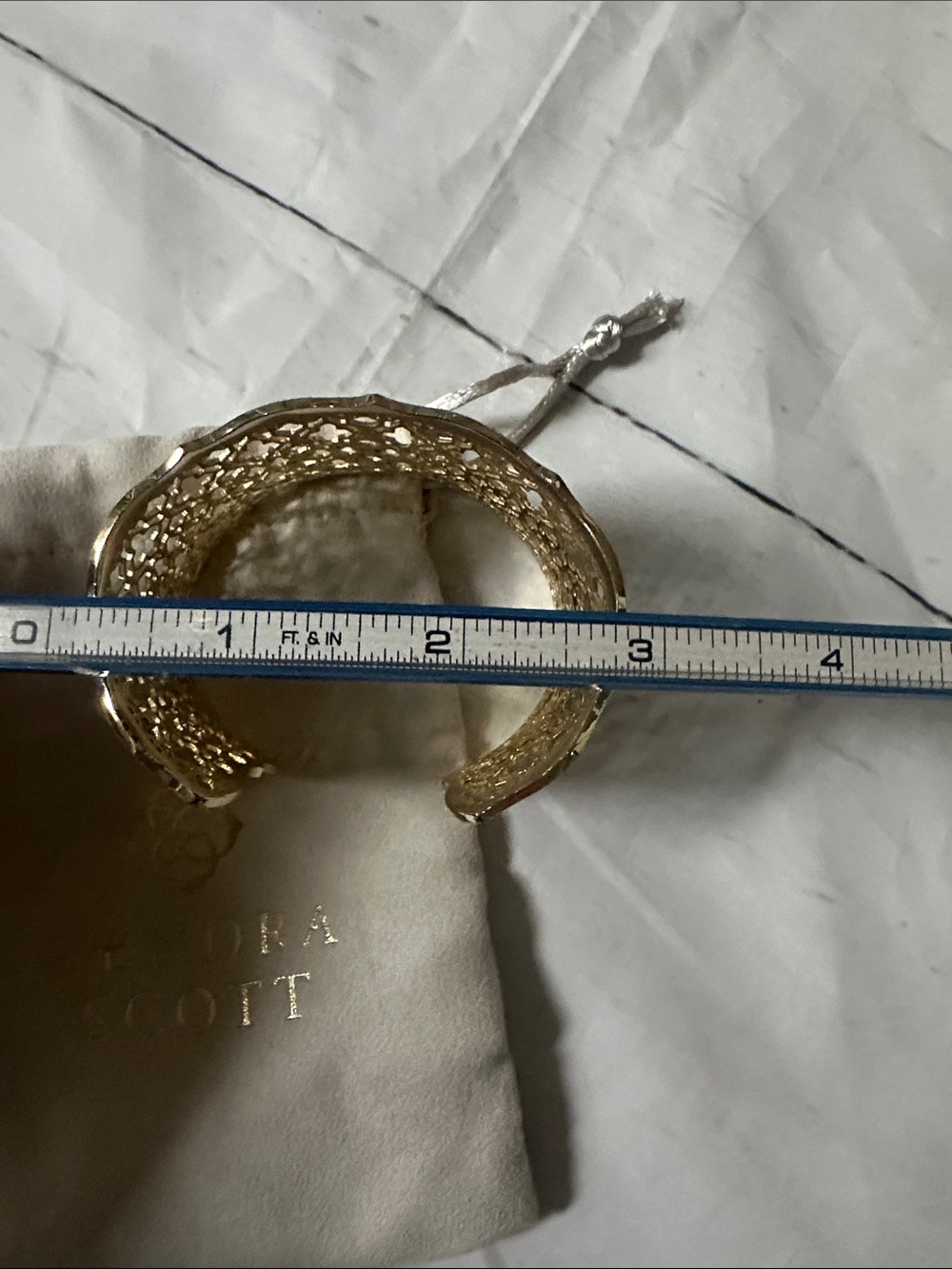 Kendra Scott Gold Filigree Open Cuff Bracelet - Picture 3 of 7